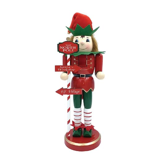 Santa's Workshop 14" North Pole Elf Nutcracker By Santasworkshop | 4" x 5" x 14" | Michaels®